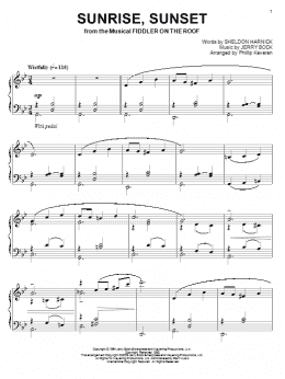 page one of Sunrise, Sunset (arr. Phillip Keveren) (Piano Solo)