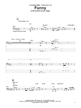 page one of Funny (Bass Guitar Tab)