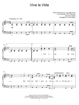 page one of Viva La Vida (Educational Piano)