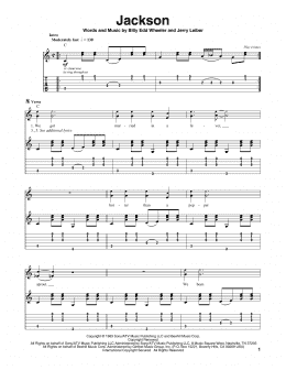 page one of Jackson (Guitar Tab (Single Guitar))