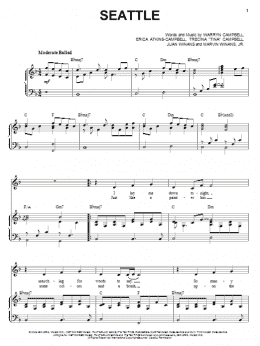 page one of Seattle (Piano, Vocal & Guitar Chords (Right-Hand Melody))