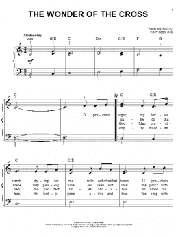 page one of The Wonder Of The Cross (Easy Piano)