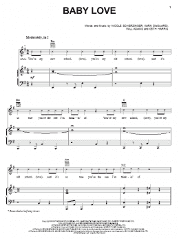 page one of Baby Love (Piano, Vocal & Guitar Chords (Right-Hand Melody))