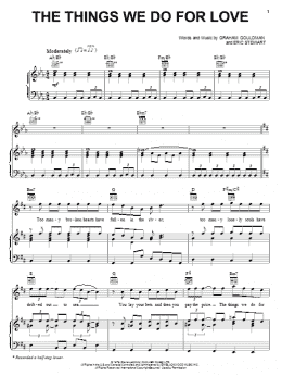 page one of Things We Do For Love (Piano, Vocal & Guitar Chords (Right-Hand Melody))