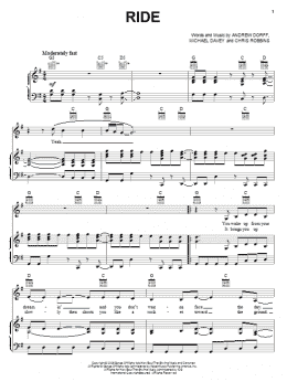 page one of Ride (Piano, Vocal & Guitar Chords (Right-Hand Melody))