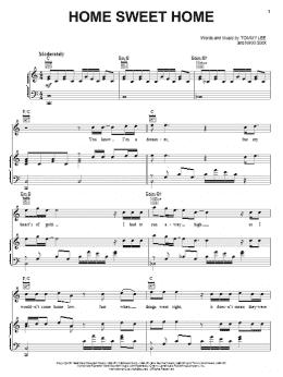 page one of Home Sweet Home (Piano, Vocal & Guitar Chords (Right-Hand Melody))