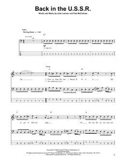 page one of Back In The U.S.S.R. (Bass Guitar Tab)