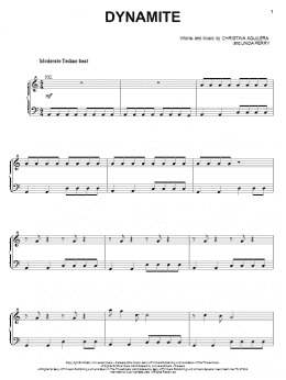 page one of Dynamite (Piano, Vocal & Guitar Chords (Right-Hand Melody))