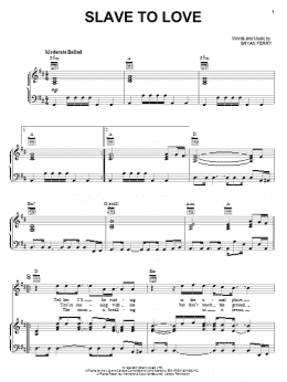 page one of Slave To Love (Piano, Vocal & Guitar Chords (Right-Hand Melody))
