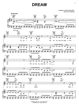 page one of Dream (Piano, Vocal & Guitar Chords (Right-Hand Melody))