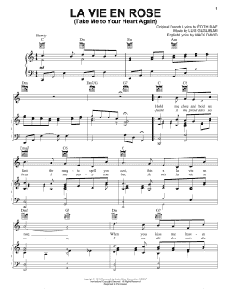 page one of La Vie En Rose (Take Me To Your Heart Again) (Piano, Vocal & Guitar Chords (Right-Hand Melody))