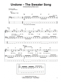 Undone - The Sweater Song (Bass Guitar Tab) - Print Sheet Music Now