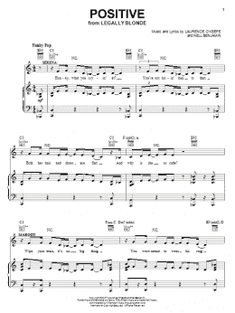 page one of Positive (Piano, Vocal & Guitar Chords (Right-Hand Melody))