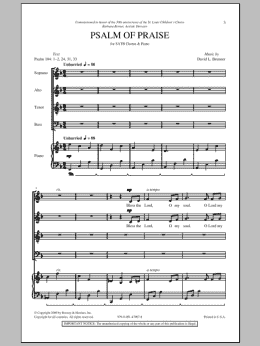 page one of Psalm Of Praise (SATB Choir)