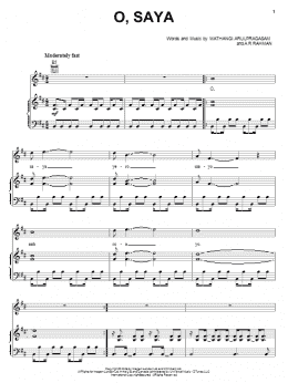page one of O, Saya (Piano, Vocal & Guitar Chords (Right-Hand Melody))