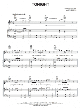 page one of Tonight (Piano, Vocal & Guitar Chords (Right-Hand Melody))