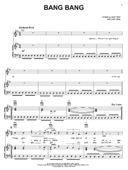 page one of Bang Bang (Piano, Vocal & Guitar Chords (Right-Hand Melody))