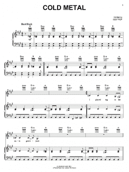 page one of Cold Metal (Piano, Vocal & Guitar Chords (Right-Hand Melody))