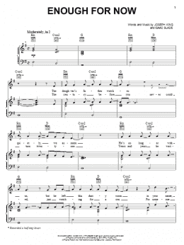 page one of Enough For Now (Piano, Vocal & Guitar Chords (Right-Hand Melody))