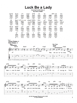 page one of Luck Be A Lady (Easy Guitar Tab)