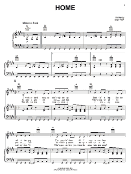 page one of Home (Piano, Vocal & Guitar Chords (Right-Hand Melody))