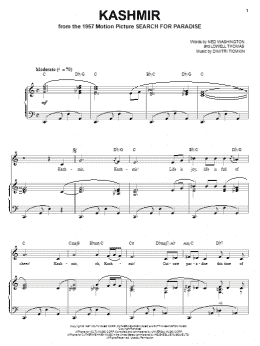 page one of Kashmir (Piano, Vocal & Guitar Chords (Right-Hand Melody))