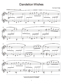 page one of Dandelion Wishes (Educational Piano)