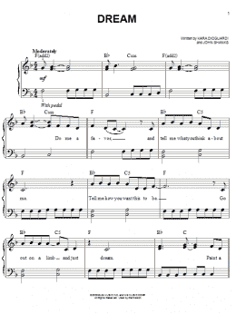 page one of Dream (Easy Piano)