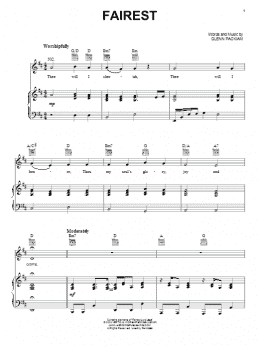 page one of Fairest (Piano, Vocal & Guitar Chords (Right-Hand Melody))