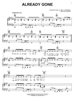 page one of Already Gone (Piano, Vocal & Guitar Chords (Right-Hand Melody))