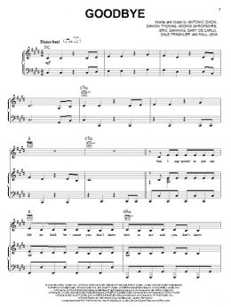 page one of Goodbye (Piano, Vocal & Guitar Chords (Right-Hand Melody))