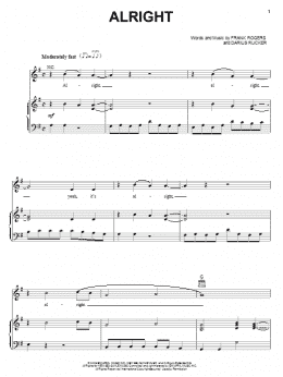 page one of Alright (Piano, Vocal & Guitar Chords (Right-Hand Melody))