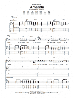 page one of Amanda (Guitar Tab)