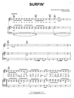 page one of Surfin' (Piano, Vocal & Guitar Chords (Right-Hand Melody))