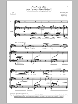 page one of Agnus Dei (Unison Choir)