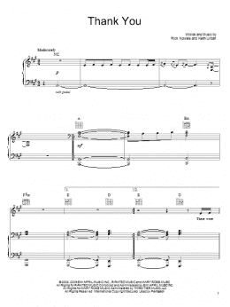 page one of Thank You (Piano, Vocal & Guitar Chords (Right-Hand Melody))