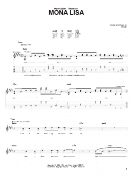 page one of Mona Lisa (Guitar Tab)