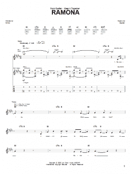 page one of Ramona (Guitar Tab)