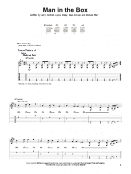 page one of Man In The Box (Easy Guitar Tab)