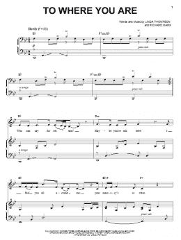 page one of To Where You Are (Piano, Vocal & Guitar Chords (Right-Hand Melody))