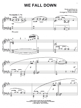 page one of We Fall Down (arr. Phillip Keveren) (Piano Solo)