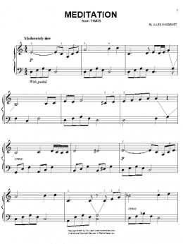 page one of Meditation (Easy Piano)