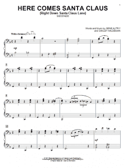 page one of Here Comes Santa Claus (Right Down Santa Claus Lane) (Piano Duet)