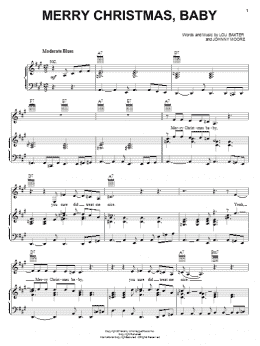 page one of Merry Christmas, Baby (Piano, Vocal & Guitar Chords (Right-Hand Melody))