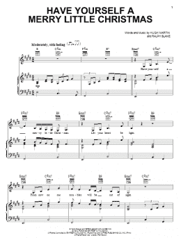 page one of Have Yourself A Merry Little Christmas (Piano, Vocal & Guitar Chords (Right-Hand Melody))