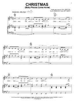 page one of Christmas (Baby Please Come Home) (Piano, Vocal & Guitar Chords (Right-Hand Melody))