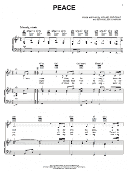 page one of Peace (Piano, Vocal & Guitar Chords (Right-Hand Melody))