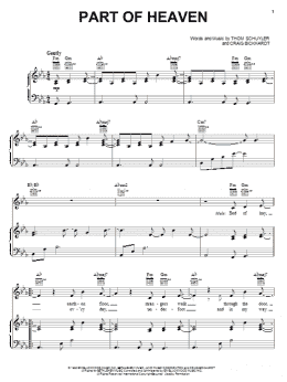 page one of Part Of Heaven (Piano, Vocal & Guitar Chords (Right-Hand Melody))