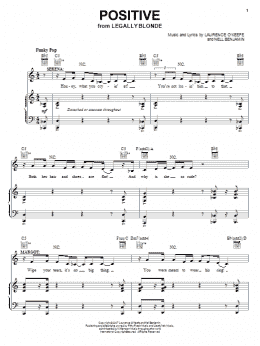 page one of Positive (Piano & Vocal)