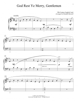 page one of God Rest Ye Merry, Gentlemen (Educational Piano)